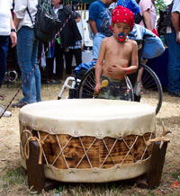 Powwow Drum and young boy